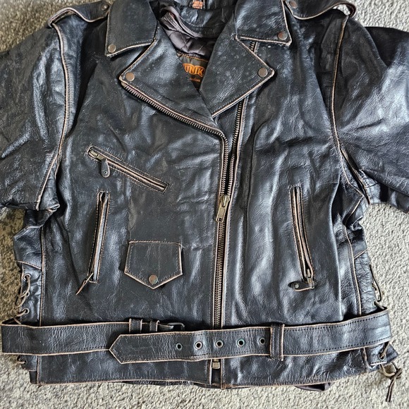 Vintage Unik Biker Jacket USA  Zip Outer Liner  XXL  Chest 44" - Picture 2 of 10